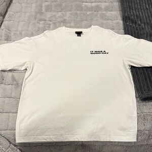 H&M White Tee with Black Text